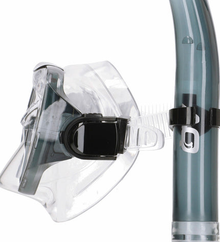 Six AquaSport children's snorkeling masks and snorkels in red and gray for water sports and outdoor swimming activities.
