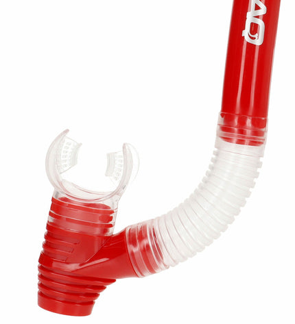 Set of six AquaSport kids' snorkel masks and snorkel tubes in red and gray, suitable for watersport and outdoor activities.