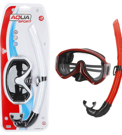 Set of six AquaSport kids' snorkel masks and snorkel tubes for children, ideal for watersport and outdoor swimming activities.
