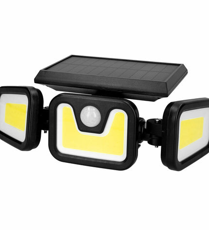 Set of four Aktive solar-powered outdoor garden spotlights with dimensions 28x9x12 cm, ideal for outdoor decorative lighting.