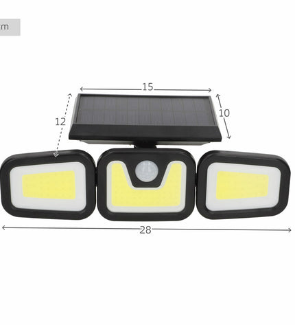 Set of four Aktive solar-powered garden spotlights, outdoor decorative lighting, 28x9x12 cm for enhancing garden ambiance.