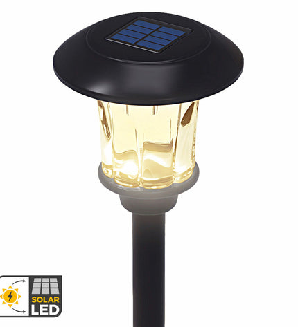 Set of four Aktive outdoor garden decorative solar lamps, 15x49x15 cm, ideal for outdoor lighting and garden decor.