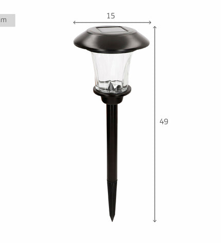 Set of four Aktive outdoor garden solar lamps, 15x49x15 cm, decorative lighting for outdoor spaces, with modern design.