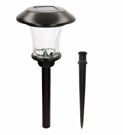 Set of four Aktive outdoor garden decorative solar lamps, 15x49x15 cm, for outdoor lighting and garden ambiance.