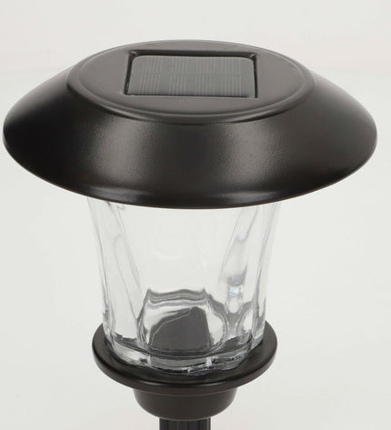 Set of four Aktive outdoor garden solar lamps, 15x49x15 cm, decorative lighting for outdoor spaces, black finish, modern design