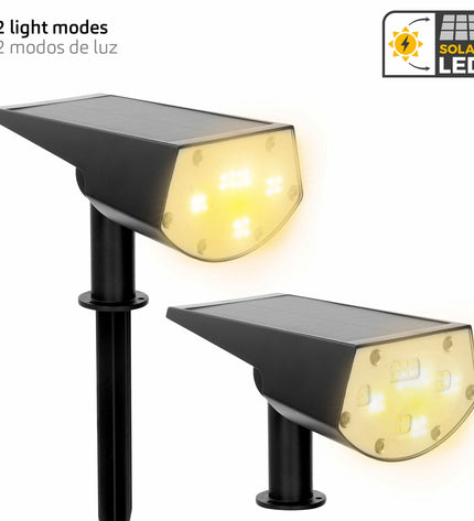 Set of 6 Aktive outdoor garden decorative solar lamps, 11x29x15 cm, for exterior lighting and garden decor.