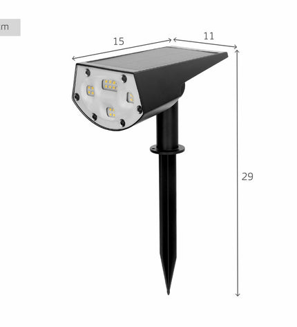 Set of six Aktive outdoor garden decorative solar lamps, 11 x 29 x 15 cm, ideal for outdoor lighting and garden decor.