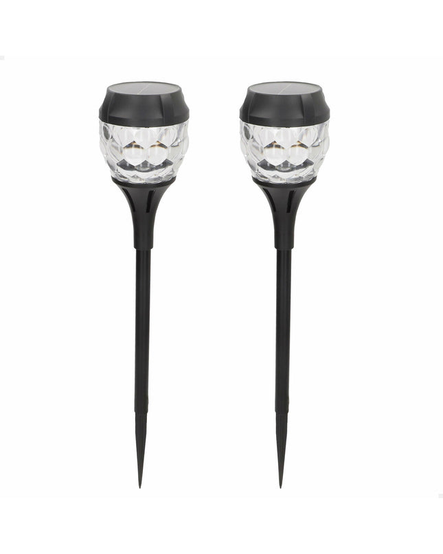 Set of six Aktive outdoor garden decorative solar lamps, 9x40x9 cm, for outdoor illumination and garden decor.