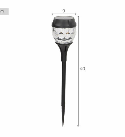 Set of six Aktive outdoor garden decorative solar lamps, 9x40x9 cm, for enhancing outdoor spaces with stylish lighting.