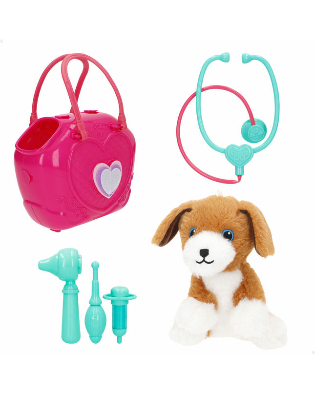 Six Colorbaby plush plastic stuffed toys, soft and colorful, measuring 10x17x9 cm each, suitable for children’s play and cuddling.