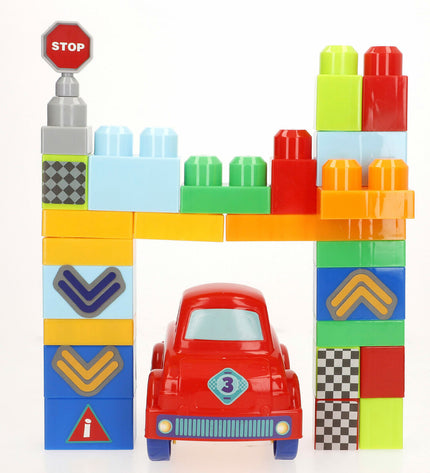 Colorful BigBuy Kids Bouwstenen building blocks for kids, stacked and arranged on a flat surface, suitable for creative play.