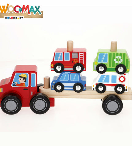 Set of six BigBuy Kids toy autotransporters and wagons, 25x13x6 cm, colorful vehicle play figures for kids.