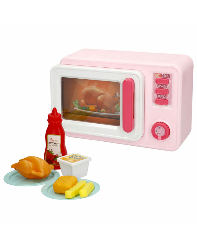 Set of six BigBuy Kids magnetron toy appliances, 20x13x9 cm, imitation kitchen game for kids, realistic pretend microwave playset.