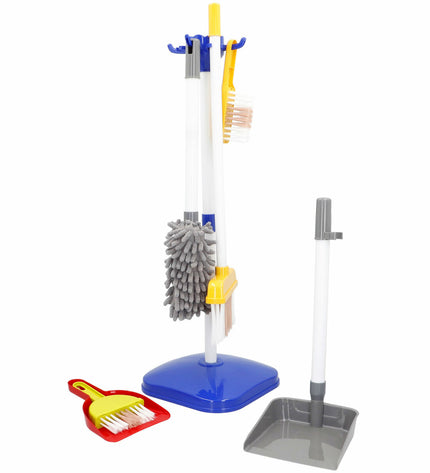 BigBuy Kids Reinig & Opberg Kit with 7 toy pieces, featuring cleaning tools and storage box in 20x58x20 cm size for pretend play.