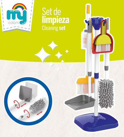 BigBuy Kids Reinig & Opberg Kit with 7 pieces, toy cleaning and storage set in a colorful playful design.