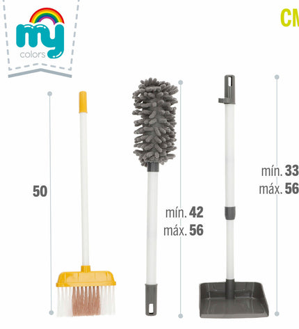 BigBuy Kids Reinig & Opberg Kit with 7 pieces, including cleaning tools and storage box, for pretend play and imaginative games.