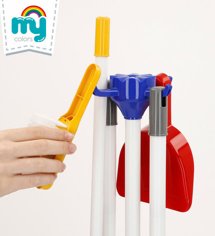 BigBuy Kids Reinig & Opberg Kit with 7 pieces, toy cleaning set in a 20x58x20 cm storage box, for imaginative play and role-playing.