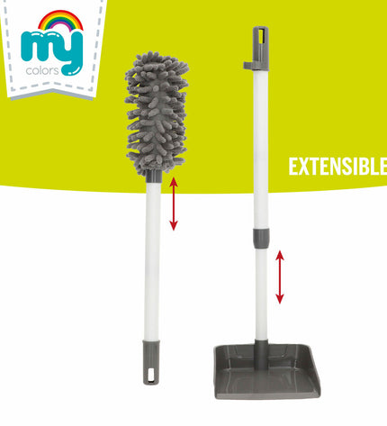 BigBuy Kids Reinig & Opberg Kit with 7 toy cleaning tools in a 20x58x20 cm set for imaginative play and organization.