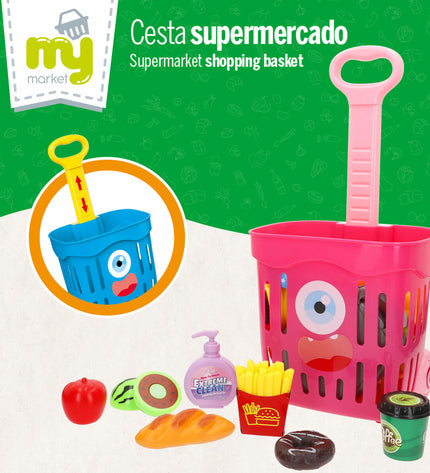 BigBuy Kids Eten speelgoedset with 51 pieces, includes 6 sets of pretend food and utensils, suitable for imaginative play.