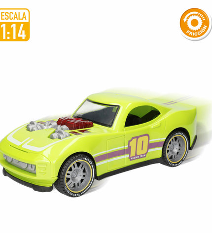 Six Speed & Go 1:14 scale toy speed cars in vibrant colors, ideal for children’s play and vehicle enthusiasts.