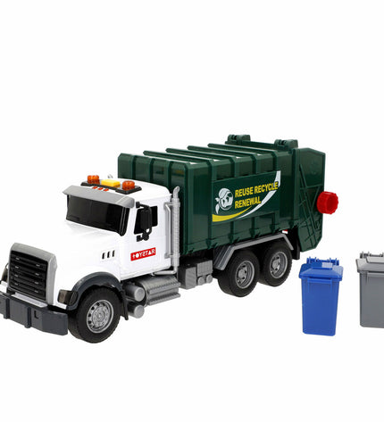 Six Speed & Go toy garbage trucks, 31 x 13 x 10 cm, colorful plastic vehicles for children play.