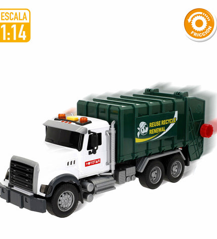 Six Speed & Go toy garbage trucks, 31x13x10 cm, colorful plastic vehicles for kids' play and pretend waste collection.