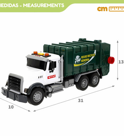 Six Speed & Go toy garbage trucks, 31x13x10 cm, colorful plastic vehicles for children, detailed design, playful and durable.