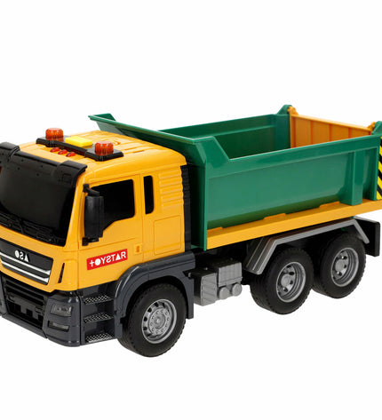 Set of six Speed & Go construction trucks for public works, featuring lights and sounds, measuring 25x11x9.5 cm.