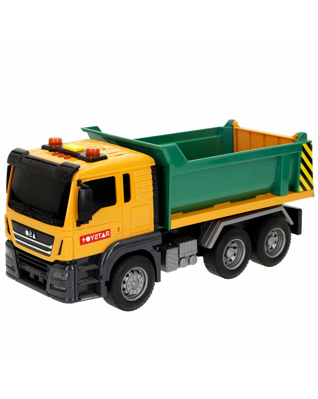 Set of six Speed & Go construction trucks for public works, featuring lights and sounds, measuring 25x11x9.5 cm.