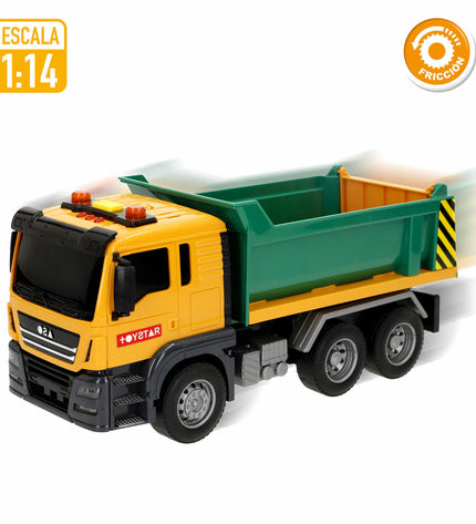 Six Speed & Go public works truck toys, 25x11x9.5 cm, featuring bright colors, lights, and sound effects, suitable for children.