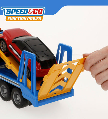 Set of six Speed & Go toy trucks, 26x13x9 cm, featuring colorful vehicle designs for children’s play and collection.