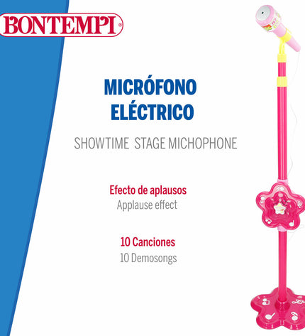 Set of 6 Bontempi toy microphones for babies and young children, colorful plastic with playful design, 20x105x20 cm each.