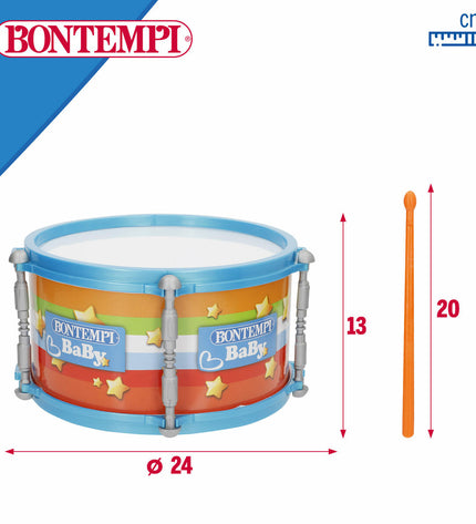 Set of six Bontempi baby tambourines, 24x13x24 cm, colorful percussion toys for young children, ideal for early musical play.