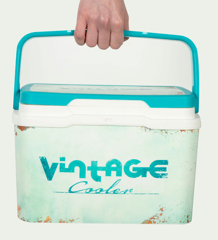 Six blue Aktive 5L portable hard coolers with plastic construction, ideal for outdoor activities like camping and hiking.