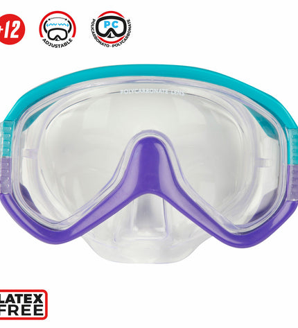 Set of six turquoise AquaSport kids' snorkel masks and snorkel tubes for outdoor watersport activities.