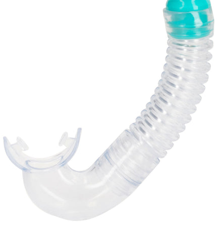 Set of six turquoise AquaSport snorkel masks and snorkel tubes for kids, designed for watersport and outdoor swimming activities.
