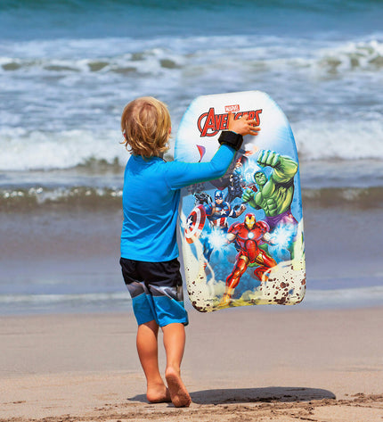 The Avengers bodyboard 82x45cm, waterproof sport equipment with superhero-themed design for outdoor watersport activities.