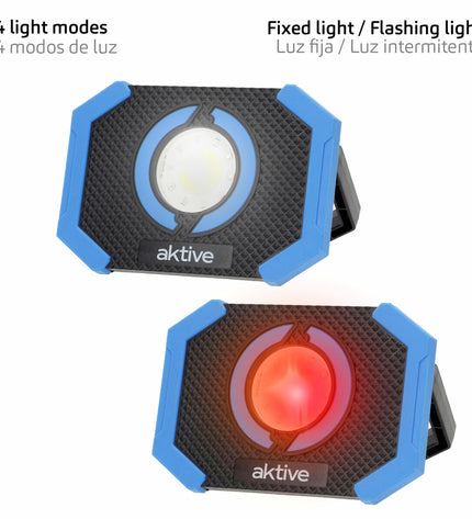 Set of six Aktive LED outdoor garden spotlights for decorative exterior lighting, shown installed in a garden setting.