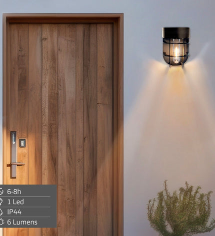 Set of six Aktive plastic outdoor LED garden lights, decorative solar-powered lighting for outdoor garden and patio areas.