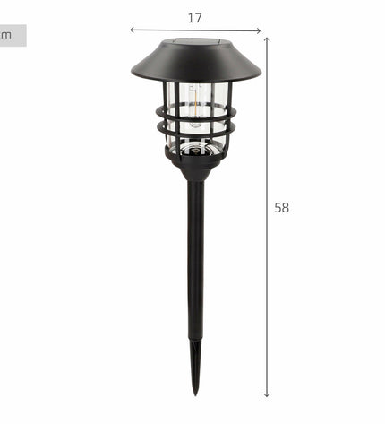 Pair of Aktive outdoor garden solar lamps, 17x58x17 cm, decorative lighting fixtures for outdoor spaces, modern garden decor.