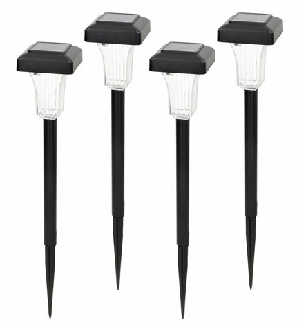Set of six Aktive outdoor garden decorative solar lamps, each measuring 6x33x6 cm, suitable for outdoor lighting and decor.