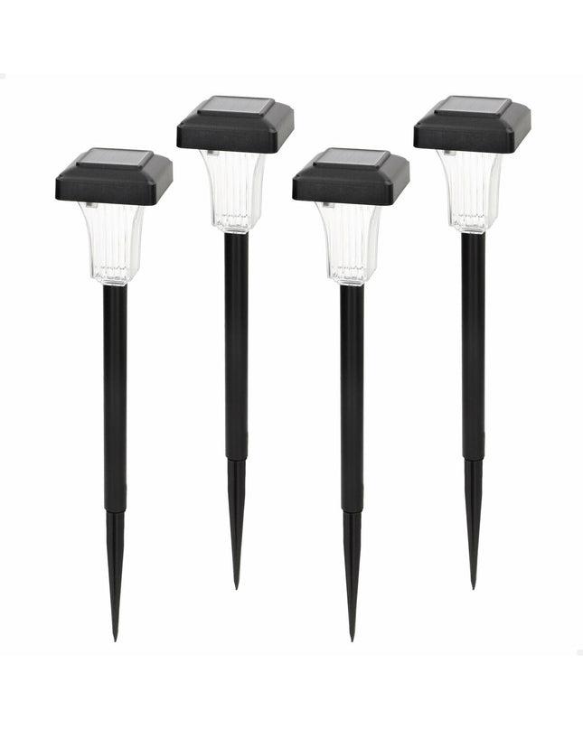 Set of six Aktive outdoor garden decorative solar lamps, each measuring 6x33x6 cm, suitable for outdoor lighting and decor.