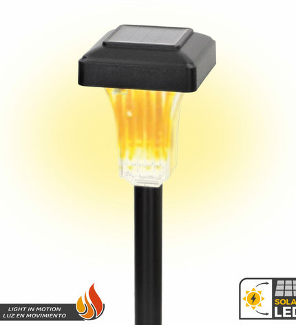 Set of six Aktive outdoor garden decorative solar lamps, 6 x 33 x 6 cm, for enhancing exterior lighting and garden ambiance.