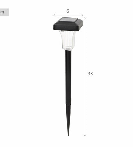 Set of six Aktive outdoor garden solar lamps, 6 x 33 x 6 cm, decorative lighting for outdoor spaces.