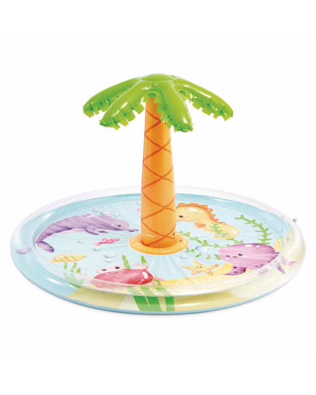 Inflatable children's swimming pool by Intex, 173 x 104 cm, with four pool sections, suitable for outdoor play and fun.