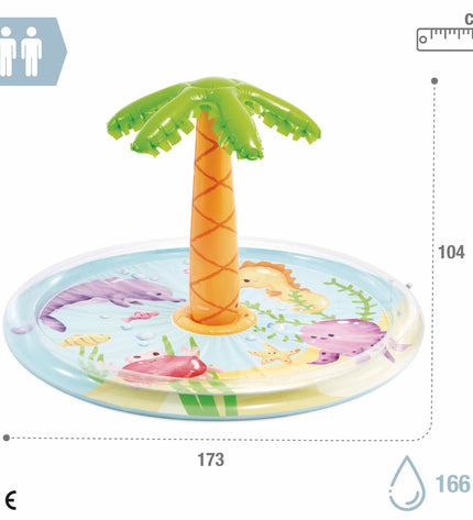 Colorful Intex inflatable children's pool set with four bright pools, ideal for outdoor play and summer fun.