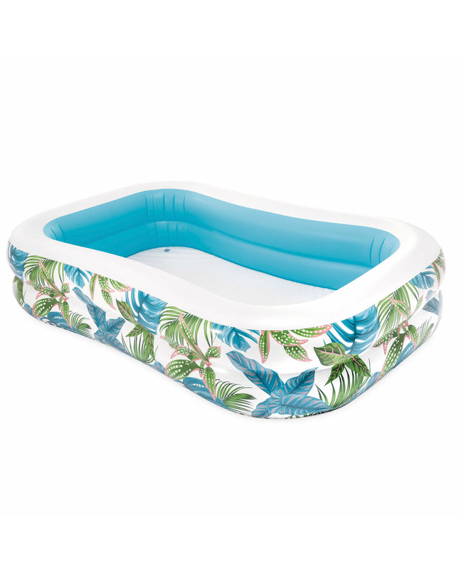 Set of three Intex inflatable swimming pools, 600 L capacity, measuring 229x48x152 cm, for garden fun and cooling.