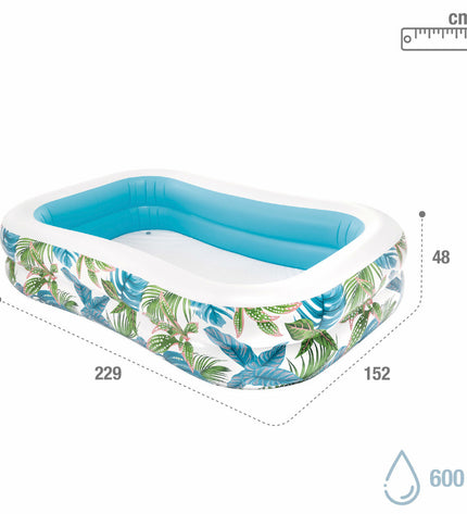 Three Intex inflatable garden pools, 229 x 48 x 152 cm, suitable for outdoor use and cooling off during summer.