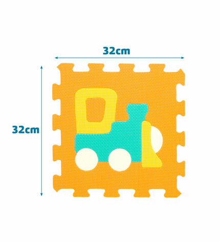 Colorbaby multicolour plastic EVA puzzle mat with 9 interlocking pieces, 90x90 cm, designed for children's play areas.