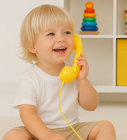Four Paw Patrol toy phones, colorful plastic imitation devices, measuring 16x18x11 cm, designed for pretend play and role-playing.